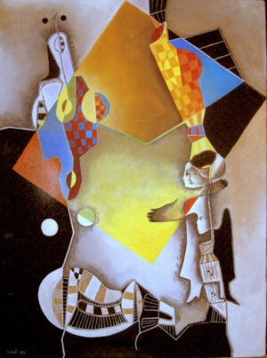 Gouache Huile, Acryl et fusin 1990