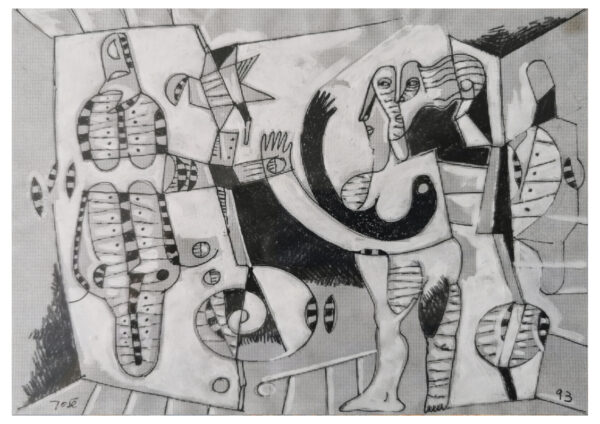 Dessin 1993 encre de Chine - 29.7 x 21 cm