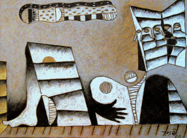 Dessin 2000 - Encre et Pastel gras - 100 x 80 cm